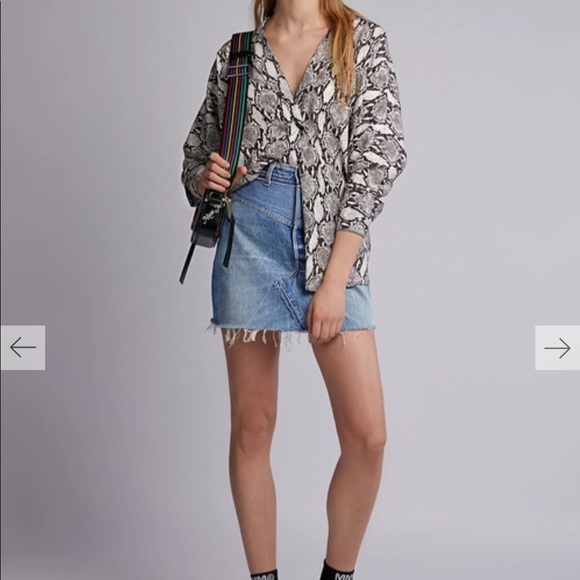 A.L.C. Noreen Python snake print silk oversized blouse NWT - Picture 15 of 16